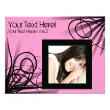 Hot Pink Swirl Party Invitation