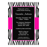 Hot Pink Zebra Bridal Shower Invitation