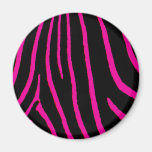 Hot Pink Zebra Print Magnet
