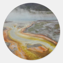 Hot Spring Thermal Pools Round Stickers