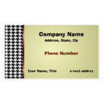 Houndstooth and Red Satin Ribbon Business Card Template