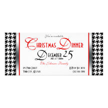Houndstooth Christmas Dinner Invitations