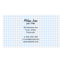 Houndstooth pattern - baby blue business card templates