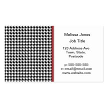 Houndstooth pattern - Black and white Business Cards