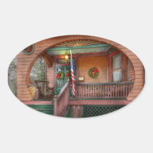 House - Metuchen, NJ - That yule tide spirit Oval Sticker