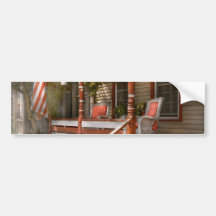 House - Porch - Traditional American Bumper Sticker