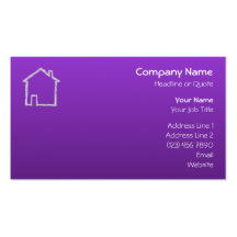 House Sketch. Grey and Purple. Business Cards