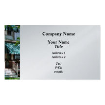 House With Green Striped Awnings - Platinum Business Cards