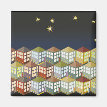 Houses Houses at Night Magnet