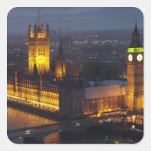 Houses of Parliament, Big Ben, Westminster Square Stickers