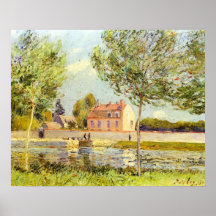 Houses on the banks of the Loing by Alfred Sisley Print