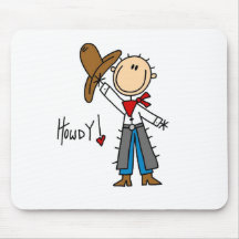 Howdy! Cowboy Stick Figure Mousepad