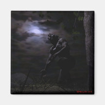 Howling at the Moon Wolfman Magnet
