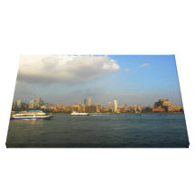Hudson River Traffic Stretched Canvas Print