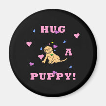 Hug A Puppy Refrigerator Magnet