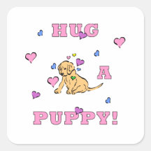 Hug A Puppy Stickers