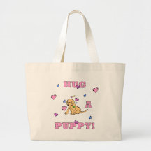 Hug A Puppy Tote Bag