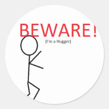 hugger round sticker