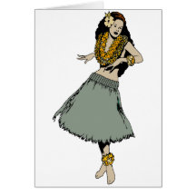 Hula Girl Cards