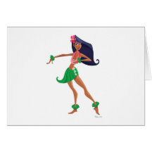 Hula Girl Notecard
