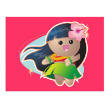 Hula Girl Post Card