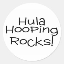 Hula Hooping Rocks Round Stickers
