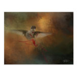 Hummer in Flight Old Master Postcard Georgia Ruby
