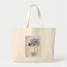Hummingbird and Flowers Canvas Bags