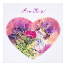 Hummingbird and Thistle Personalized Announcements