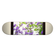 Hummingbird & Flower Vine Skateboard
