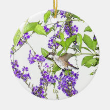 Hummingbird & Flowers Ornament