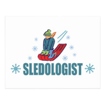 Humourous Snow Sledding Postcards