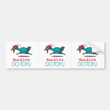 Humourous Tofu Design Bumper Sticker