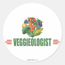 Humourous Vegetarian Round Stickers