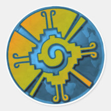 Hunab Ku Earth Round Stickers