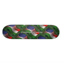 Hungarian-American Waving Flag Custom Skateboard
