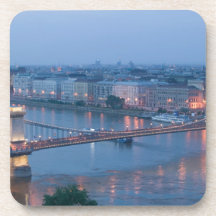 HUNGARY, Budapest: Szechenyi (Chain) Bridge, 3 Drink Coaster