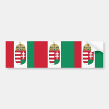 Hungary Vertical With Arms, Hungary Bumper Sticker