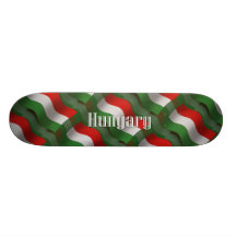 Hungary Waving Flag Custom Skateboard
