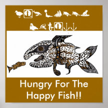 Hungry For The Happy Fish Print