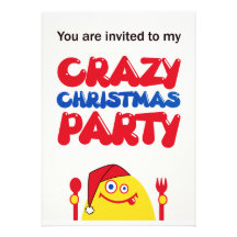Hungry Yellow Creature Christmas Personalized Invitation