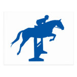 Hunter Jumper Horse & Rider (blue) Post Card