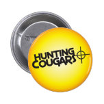hunting cougars on a square bullseye target pin