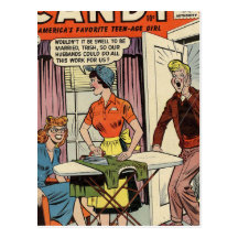 Husbands and Housework Postcard