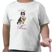 Husky Heart Mom T Shirts