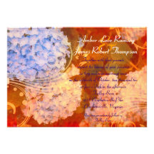 Hydrangea Autumn Wedding Invitation