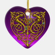 HYPER VALENTINE HEART Amethyst & Blue Aquamarine Ornament