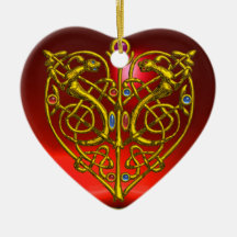 HYPER VALENTINE HEART Red Ruby and Blue Sapphire Ornaments