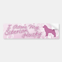I Adore my Siberian Husky Bumper Sticker
