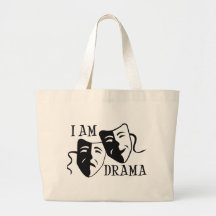 I am drama black tote bags